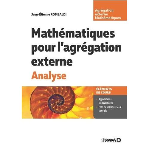 Mathématiques Pour L?Agrégation Externe - Analyse - Edition 2024