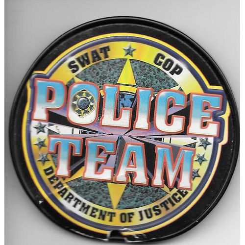 Bagde Police Team (Clipé) - Diamètre : 6,5 Cm