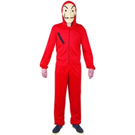 Déguisement Adolescent Combinaison Rouge Voleur 14-16 Ans (140/160 Cm) Sans Masque