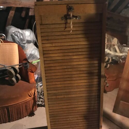 MEUBLE DE BUREAU BOIS A VOLET ROULANT