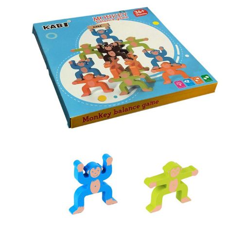 Blocs D'Équilibre Animal En Bois Montessori Pour Enfants, Jeux De Société, Singe Éducatif, Empilage, Bloc De Construction Élevé, Jouet En Bois Pour Garçons