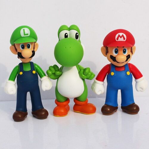 12-13 Cm Super Mario Bro Figurine Poupée Mario Luigi Yoshi Figurine Jouets