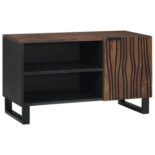 Vidaxl Meuble Tv 80x31.5x46 Cm En Bois Massif De Manguier Et Bois D'ingénierie