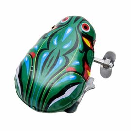 Grenouille En Étain À Remonter, Jouet Vintage, Figurine D'Action, Jouet À Remonter