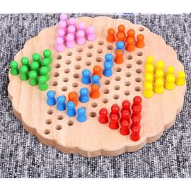 Jeu De Dames Chinois Traditionnel Hexagonal En Bois, Puzzle Coloré En Bois, Jouets D'Éducation Précoce