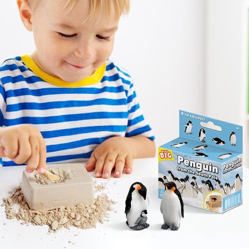 1 Ensemble De Jouets De Pingouin Pour Creuser Des Blocs De Plâtre, Modèle De Pingouins Pour Explorer Scientifique, Jouet Minier Pour Enfants, Cadeaux, Puzzle, Éducation