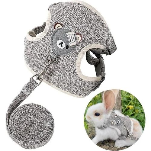 Harnais Lapin Réglable, Laisse Pour Lapin, Harnais En Maille Respirante Pour Petit Animal Anti-Évasion, Harnais Pour Chaton