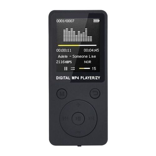 Lecteur Mp4 MP3 Écran 1.8 Pouce Baladeur Enregistreur Fm Radio Micro SD Noir YONIS
