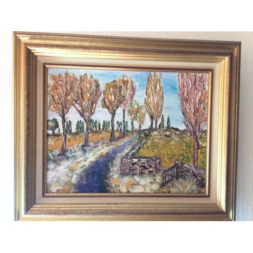 Tableau Paysage D'automne Encadré Beau Cadre Doré