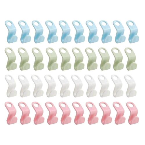 40 Pcs Vêtements Cintre Connecteur Crochets Placard Cintres Organisateur Clip peu encombrant