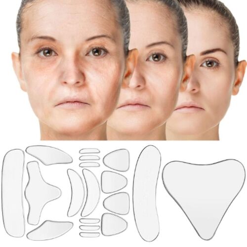 Tampon Autocollant Anti Rides En Silicone, Réutilisable, Pour Le Visage, Le Cou, Les Yeux, Le Front, 18 Pièces/Ensemble