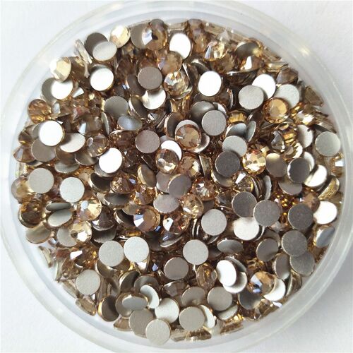 Strass 3d En Verre, Ombre Dorée, Non Correctrice, Pour Nail Art, Design, Gemmes, Décorations D'ongles, Pierres Ab En Cristal