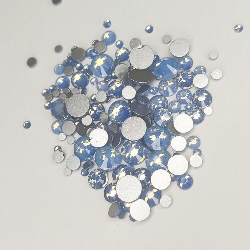 Strass 3d En Verre Plat Non Correctif, Toutes Tailles, Bleu/Vert/Blanc/Rose, Opale, Pierre À Bijoux Pour Nail Art, Ss3 Ss34