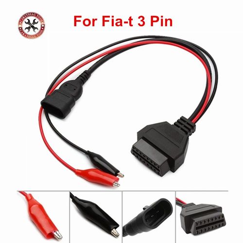 Câble De Diagnostic Pour Voiture, Compatible Avec Les Modèles F Iat 3pin Vers Obdii 16pin A Lfa L Ancia Dlc Pour Fiat 3 Pin Mâle Vers 16pin Femelle, Obd, Obd2