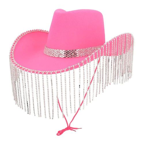 Chapeau Cowgirl Rose Franges Adulte