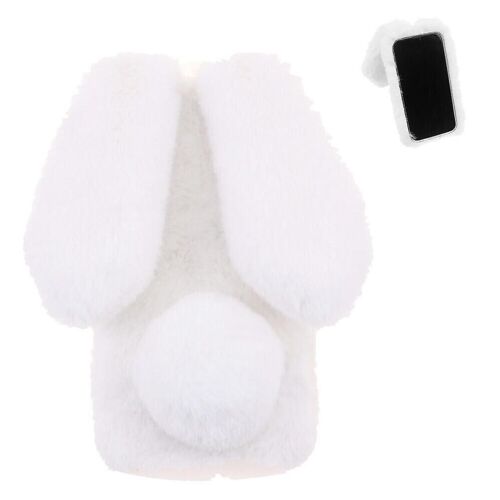 Étui Pour Meizu 20 Étui De Téléphone En Peluche Automne Et Hiver Oreilles Mignonnes De Lapin En Peluche - Blanc