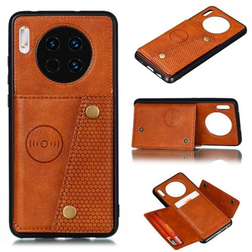 Portefeuille Étui Pour Huawei Mate 30 Pro Titulaire De La Carte Protection Antichoc Buit En Fer Béquille Étui Portefeuille - Le Brun
