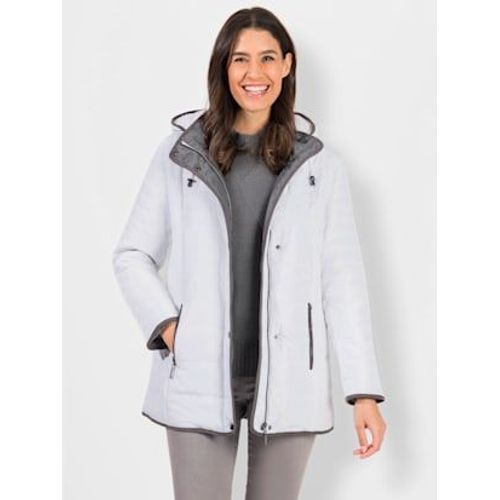 Doudoune Capuche Amovible - - Blanc-Gris