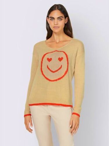 Pull En Tricot Mancherons - Mandarin - Sable-Corail Chiné