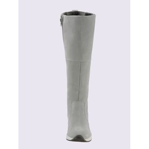 Bottes Cuir Velours De Vache. - - Gris - 38