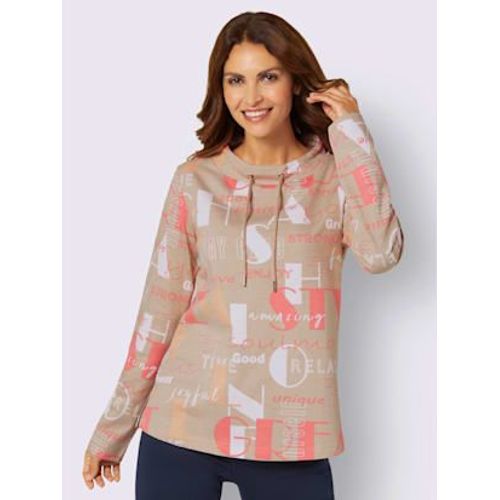 Sweatshirt Pur Coton - - Rose Flamant-Sable Imprimé