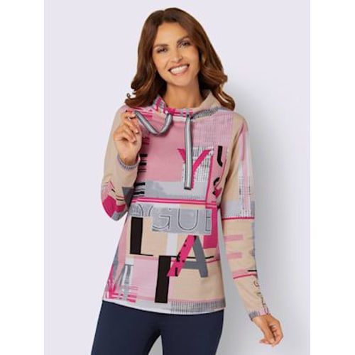 Sweatshirt 50% Coton - - Fuchsia-Écru