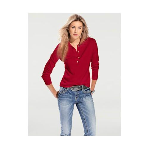 Pull Polo Style Polo Classique Avec Patte De Boutonnage Et Boutons - Best Connection - Rouge