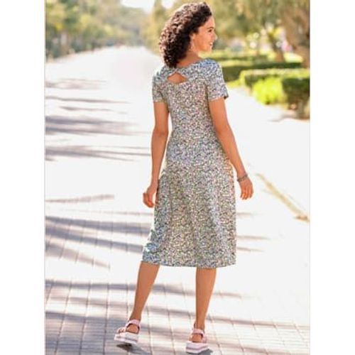 Robe En Jersey Coupe Affinante - - Anthracite Imprimé