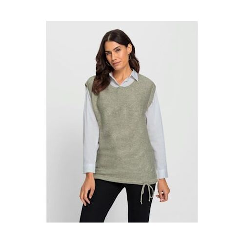 Débardeur En Tricot Fil Chiné Doux - - Kaki Chiné