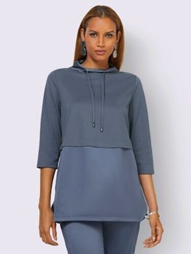 T-Shirt À Manches 3/4 Style Superposé - Creation L - Bleu Fumée