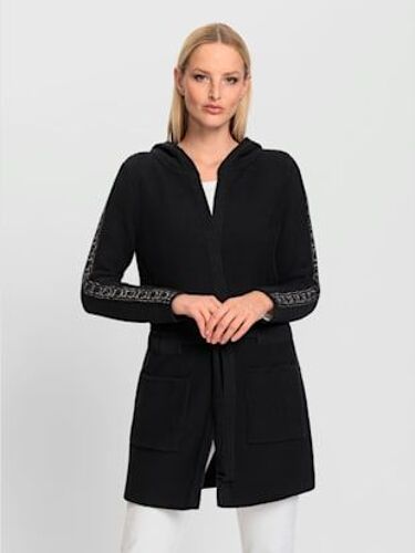 Veste À Capuche En Tricot Manches Avec Pierres Fantaisie - Rick Cardona - Noir