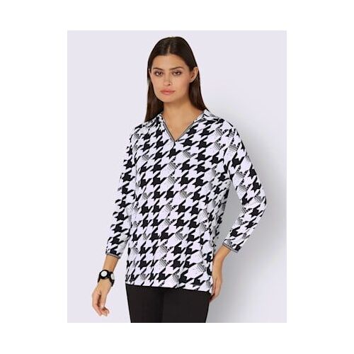Polo Viscose - Creation L - Noir-Écru Imprimé