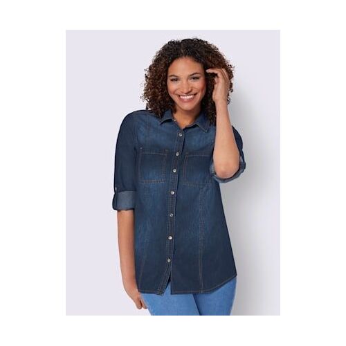 Chemisier En Jean Pur Coton - Collection L - Bleu Délavé