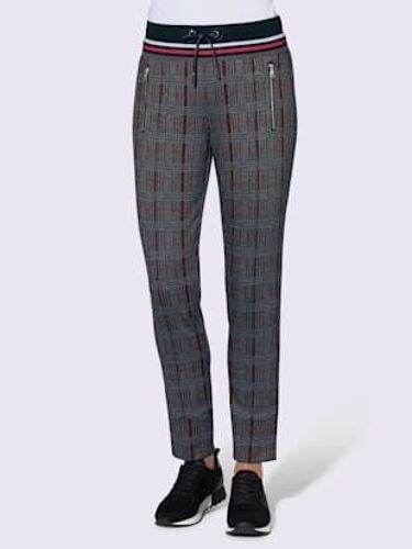 Pantalon En Jersey Aussi Confortable Qu'un Pantalon De Jogging - - Gris Pierre-Rouge À Carreaux
