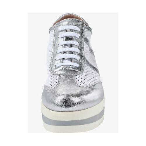 Chaussures Lacets De Fabrication Espagnole Blanc Couleur Argenté