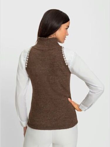 Débardeur En Tricot Petites Pierres Fantaisie - Ashley Brooke - Marron