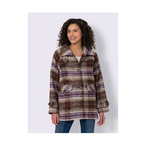 Veste Superbe Motif Structuré - Linea Tesini - Rouge Marron-Ocre Chiné