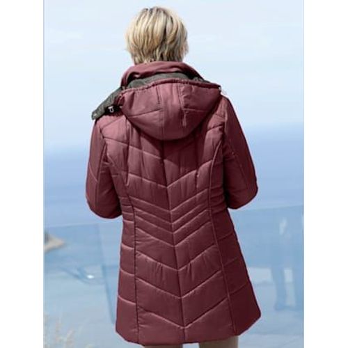 Doudoune Matelassée Col Montant Capuche Amovible - - Bordeaux
