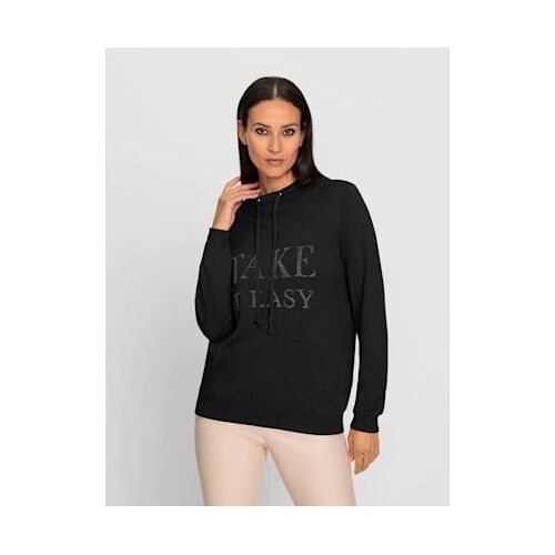 Pull À Capuche Inscription Avec Petites Pierres Brillantes Fantaisie - Rick Cardona - Noir