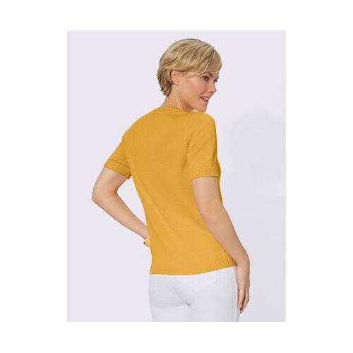 Pull À Manches Courtes 50% Coton - Collection L - Jaune Maïs