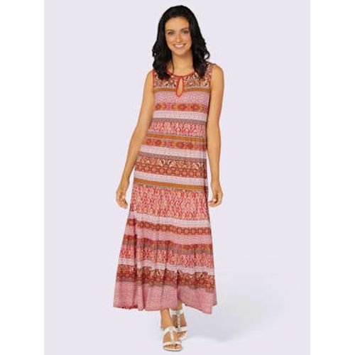 Robe En Jersey Viscose - - Papaye-Terre Cuite Imprimé