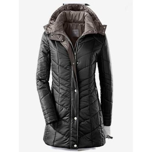 Doudoune Matelassée Col Montant Capuche Amovible - - Noir