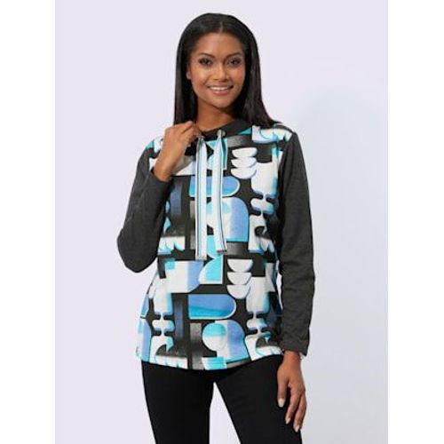 Sweatshirt Qualité Sweat Légère - - Turquoise-Noir Imprimé