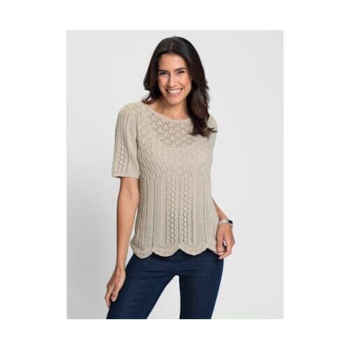 Pull Ajouré Légèrement Transparent - - Sésame-Écru Chiné
