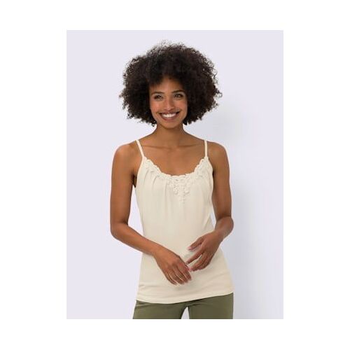 Débardeur En Dentelle Qualité Viscose Douce - Linea Tesini - Couleur Ivoire