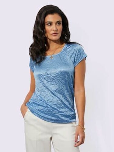 T-Shirt À Manches Courtes Tissu Structuré De Qualité - Creation L - Bleu Ciel