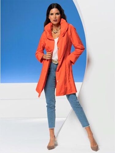 Manteau Court Effet Froissé Tendance - Ashley Brooke - Orange