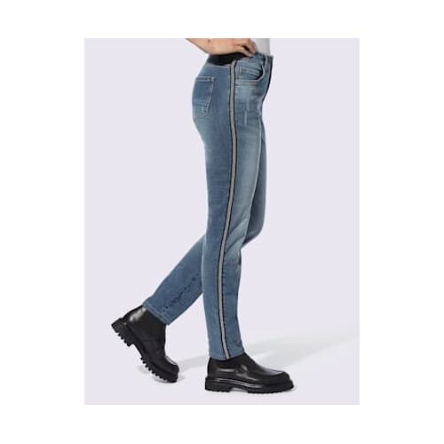 Jean Jolies Rayures Latérales - Mandarin - Bleu Délavé
