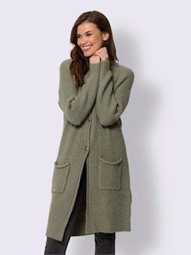 Veste En Tricot Tricot Doux - Mandarin - Kaki Chiné