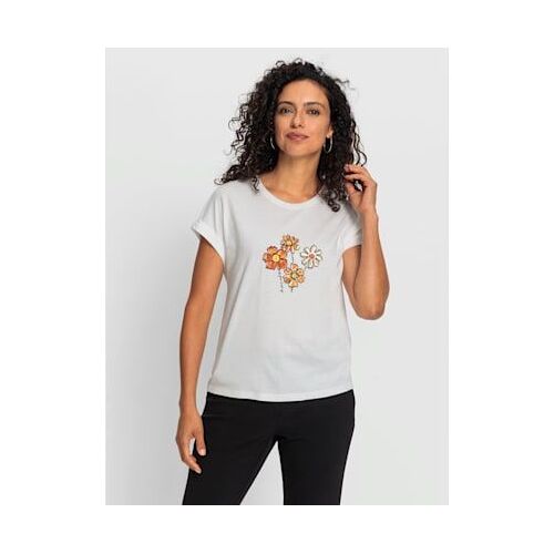T-Shirt À Encolure Ronde 50% Coton Et 50% Modal - - Écru